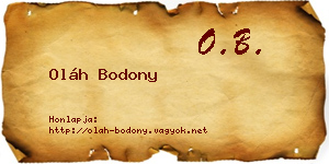 Oláh Bodony névjegykártya